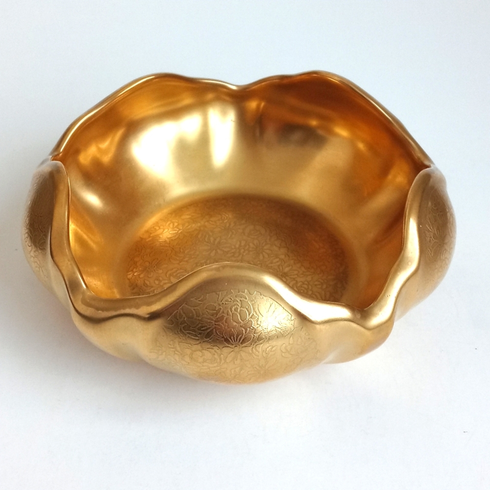 Elegant Pickard Gold Antique Porcelain China Decorative Tulip Bowl MCM Era